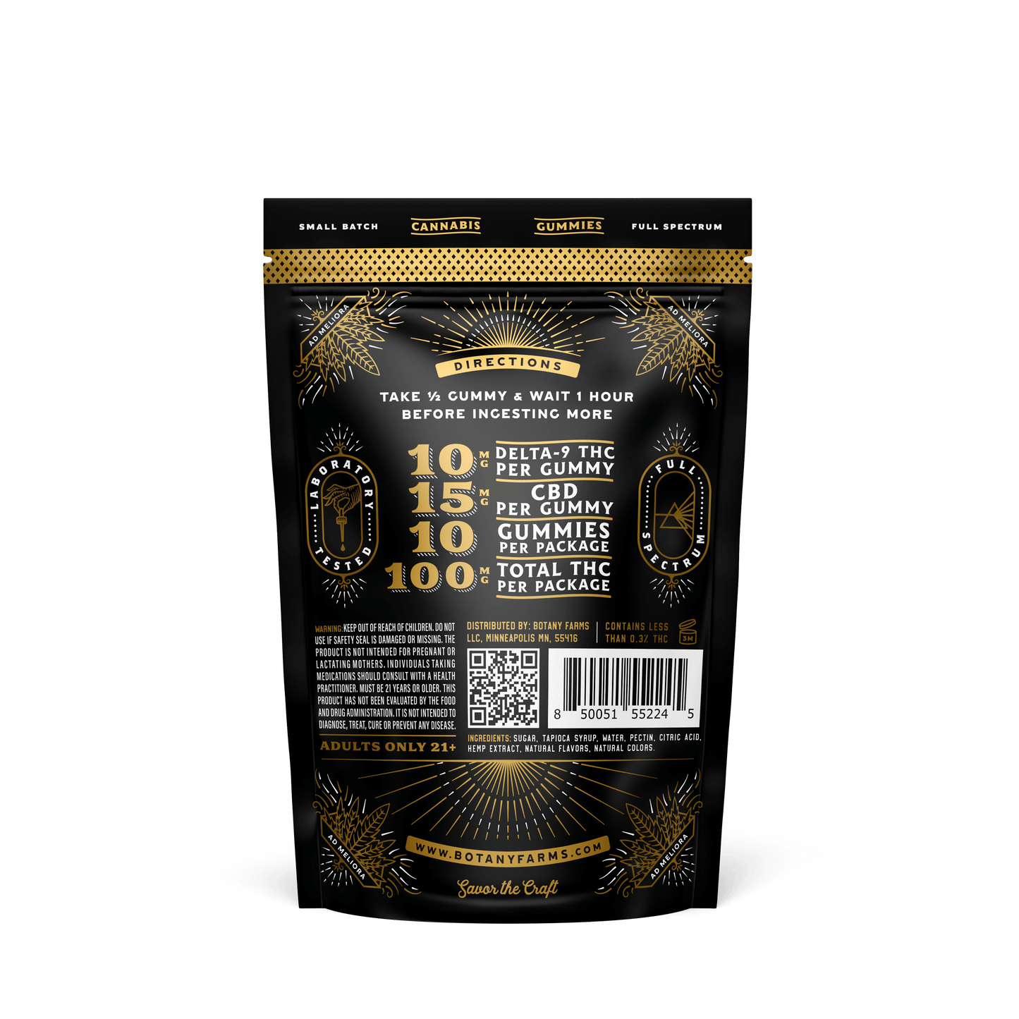 Strawberry Delta-9 THC Gummies: 10 Pack from Botany Farms