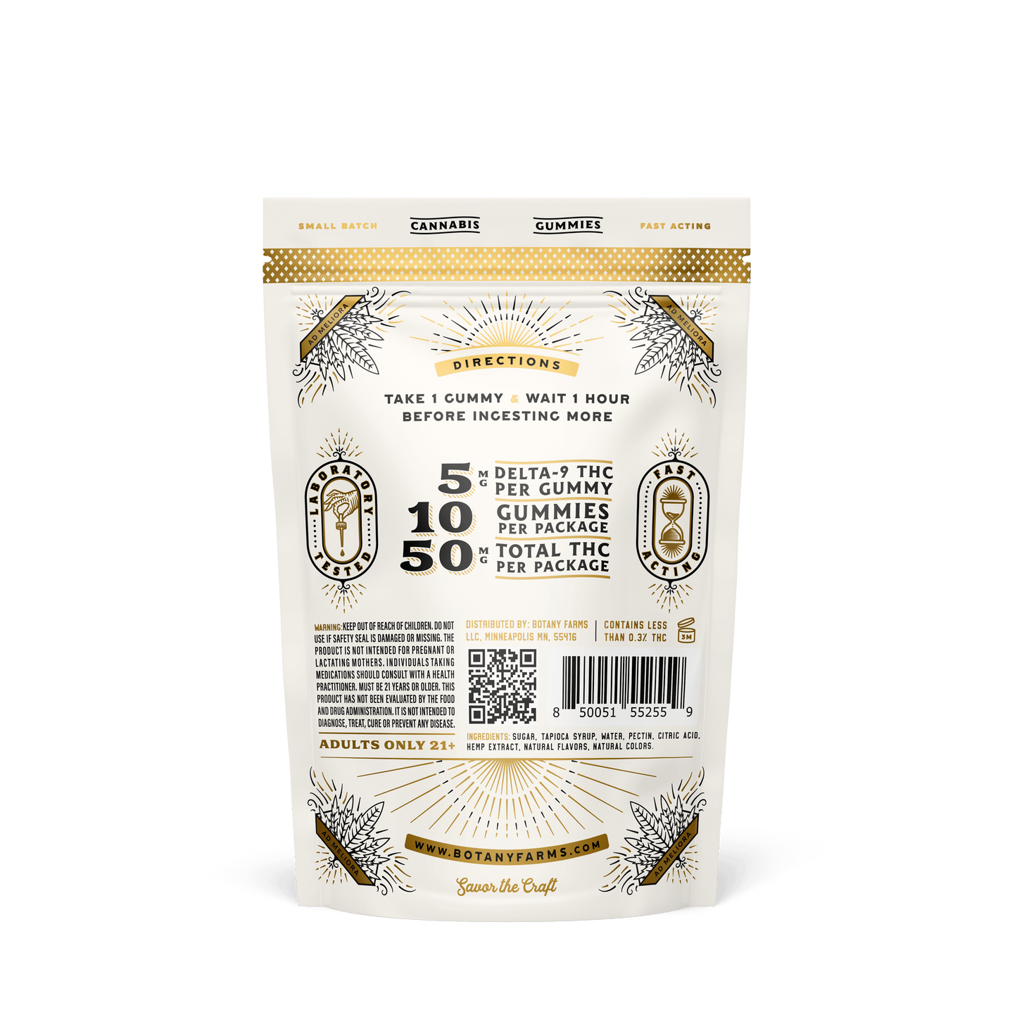 Watermelon Nano Delta 9 Microdose Gummies: 10 Pack from Botany Farms