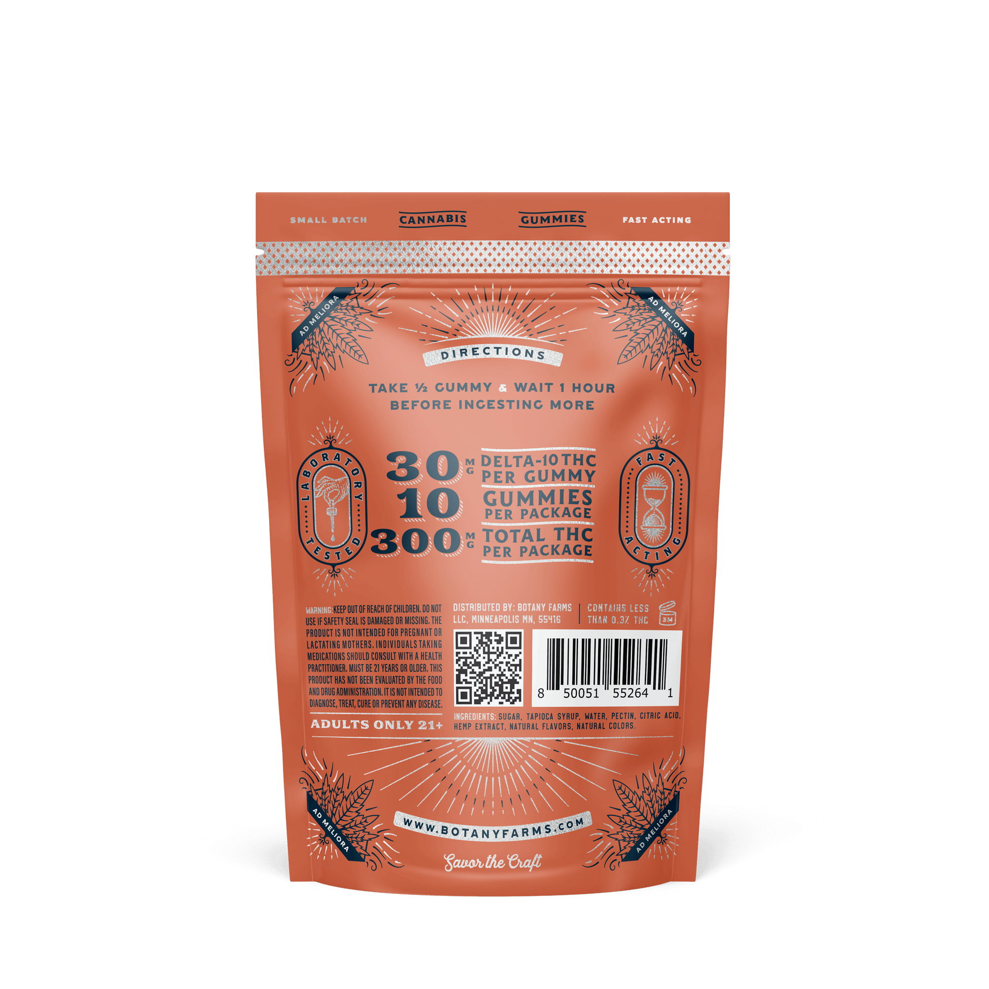 Mango Delta-10 THC Gummies: 10 Pack from Botany Farms