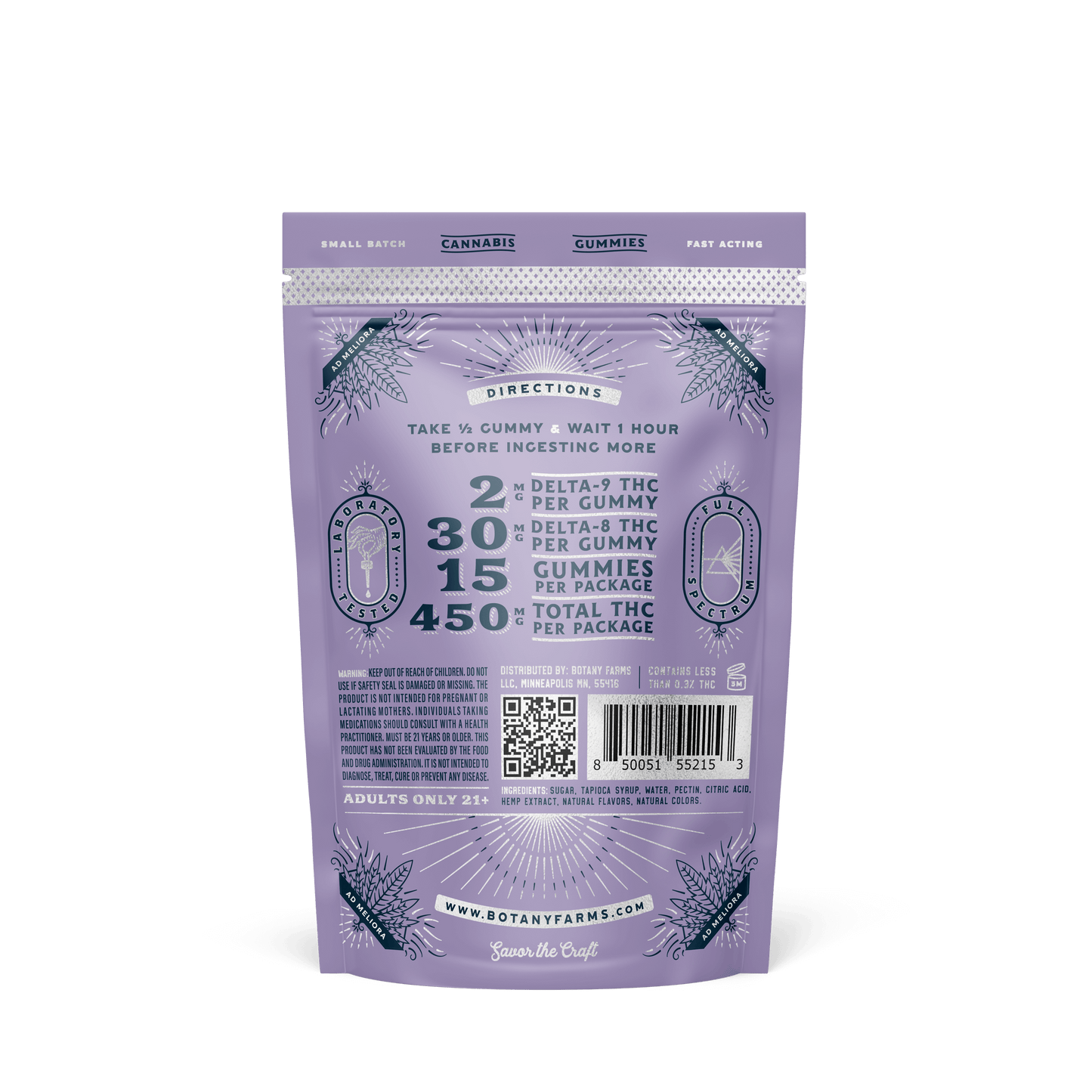 Pink Lemonade Delta-8 THC Gummies: 15 Pack from Botany Farms