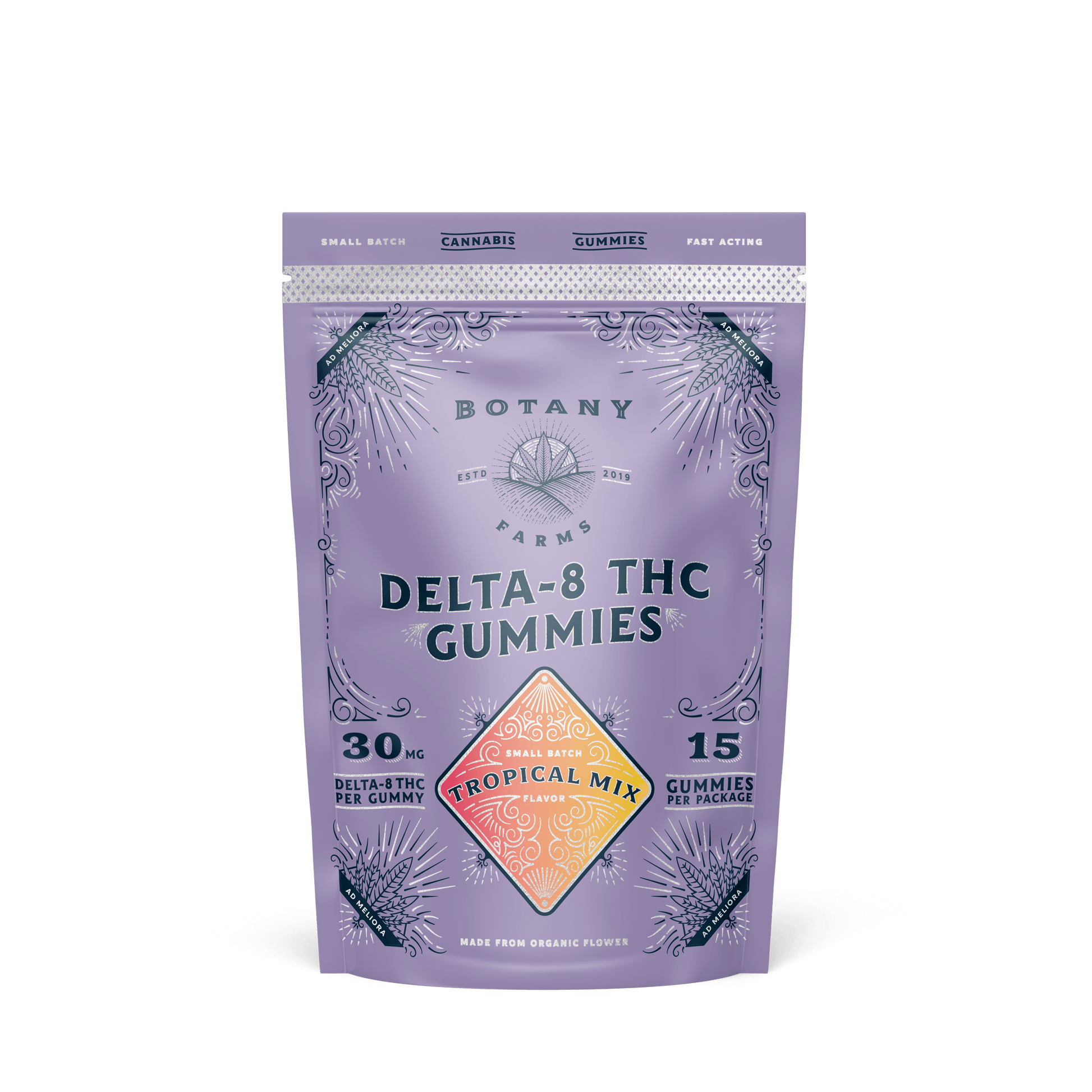 Tropical Mix Delta-8 THC Gummies: 15 Pack from Botany Farms
